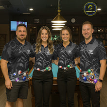 Load image into Gallery viewer, Black 8 Ball Billiard Shirt For Men Custom Billiard Tournament Pool Team Jersey Polo &amp; 1/4 Zip TDM6023