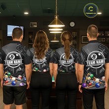 Load image into Gallery viewer, Black 8 Ball Billiard Shirt For Men Custom Billiard Tournament Pool Team Jersey Polo &amp; 1/4 Zip TDM6023