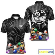 Load image into Gallery viewer, Black 8 Ball Billiard Shirt For Men Custom Billiard Tournament Pool Team Jersey Polo &amp; 1/4 Zip TDM6023