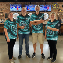 Load image into Gallery viewer, Personalized Turquoise Dartboard Icy Darts Shirt For Women Custom Darts Jersey Team Polo &amp; 1/4 Zip TDM5683