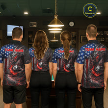 Load image into Gallery viewer, American Flag Dragon 8 Ball Fire Billiard Shirt For Women Custom Pool Team Jersey Polo, 1/4 Zip TDM6035