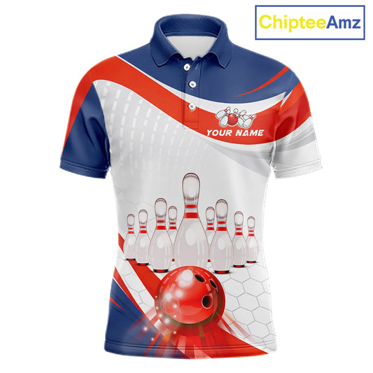 Personalized Bowling Polo & 1/4 Zip For Men Custom Bowling Tournament Team Jersey TDM6296