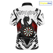 Load image into Gallery viewer, Personalized Dragon Darts Jersey For Men Custom Darts Polo &amp; Quarter Zip Team Shirts |Red TDM6310