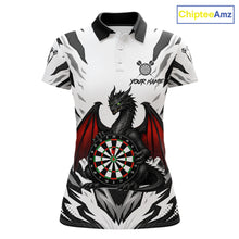 Load image into Gallery viewer, Personalized Dragon Darts Jersey For Women Custom Darts Polo &amp; Quarter Zip Team Shirts |Red TDM6310