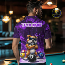 Load image into Gallery viewer, Funny Bulldog Pool Balls Billiard Shirt For Men Custom Billiard Team Jersey Polo &amp; 1/4 Zip |Purple TDM6478
