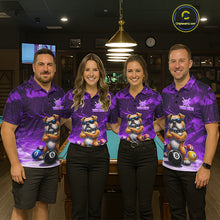 Load image into Gallery viewer, Funny Bulldog Pool Balls Billiard Shirt For Men Custom Billiard Team Jersey Polo &amp; 1/4 Zip |Purple TDM6478