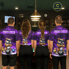 Load image into Gallery viewer, Funny Bulldog Pool Balls Billiard Shirt For Men Custom Billiard Team Jersey Polo &amp; 1/4 Zip |Purple TDM6478