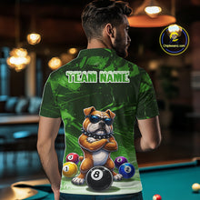 Load image into Gallery viewer, Funny Bulldog Pool Balls Billiard Shirt For Men Custom Billiard Team Jersey Polo &amp; 1/4 Zip |Green TDM6479
