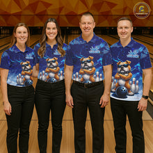 Load image into Gallery viewer, Personalized Blue Funny Bulldog Bowling Shirt For Women Custom Bowling Team Jersey Polo &amp; 1/4 Zip TDM6480