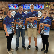 Load image into Gallery viewer, Personalized Blue Funny Bulldog Darts Shirt For Women Custom Darts Jersey Team Polo &amp; 1/4 Zip TDM6481