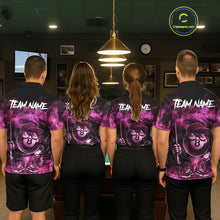 Load image into Gallery viewer, Pink Funny 8 Ball Pool Flame Smoke Billiard Shirt For Women Custom Billiard Team Jersey Uniform TDM5693