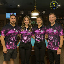 Load image into Gallery viewer, Pink Funny 8 Ball Pool Flame Smoke Billiard Shirt For Women Custom Billiard Team Jersey Uniform TDM5693