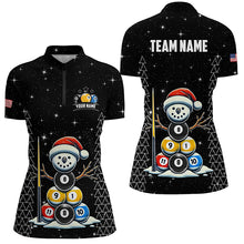 Load image into Gallery viewer, Custom Galaxy Funny Snow Billiard Balls Christmas Pool Shirts For Women, Xmas Billiard Shirts Jerseys TDM2963