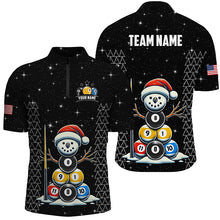 Load image into Gallery viewer, Custom Galaxy Funny Snow Billiard Balls Christmas Pool Shirts For Men, Xmas Billiard Shirts Jerseys TDM2963