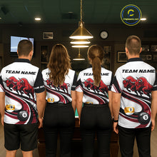 Load image into Gallery viewer, Custom Red 8 Ball &amp; 9 Ball Pool Bull Billiard Shirt For Men, Billiard Team Jersey Polo &amp; 1/4 Zip TDM6493