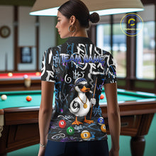 Load image into Gallery viewer, Colorful Graffiti Funny Duck 8 Ball Billiard Shirt For Women Custom Pool Team Jersey Polo &amp; 1/4 Zip TDM6497