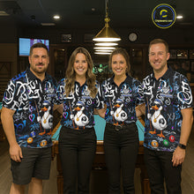 Load image into Gallery viewer, Colorful Graffiti Funny Duck 8 Ball Billiard Shirt For Men Custom Pool Team Jersey Polo &amp; 1/4 Zip TDM6497