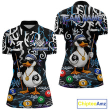 Load image into Gallery viewer, Colorful Graffiti Funny Duck 8 Ball Billiard Shirt For Women Custom Pool Team Jersey Polo &amp; 1/4 Zip TDM6497