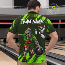 Load image into Gallery viewer, Custom Green Funny Zombie Bowling Shirt For Men, Bowling Team League Jersey Polo &amp; Quarter Zip TDM6498