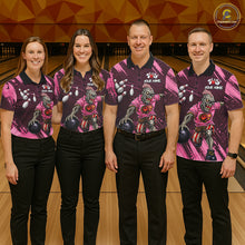 Load image into Gallery viewer, Custom Pink Funny Zombie Bowling Shirt For Women, Bowling Team League Jersey Polo &amp; Quarter Zip TDM6500