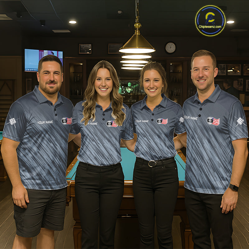 Personalized Billiard American Flag 9 Ball Pool Shirt For Women, Patriotic Billiard Team Jersey TDM7228
