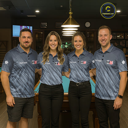 Personalized Billiard American Flag 9 Ball Pool Shirt For Women, Patriotic Billiard Team Jersey TDM7228