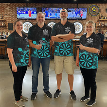 Load image into Gallery viewer, Turquoise Dartboard Splatter Smoke Darts Shirt For Men Custom Darts Team Jersey Polo &amp; 1/4 Zip TDM6504