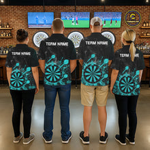 Load image into Gallery viewer, Turquoise Dartboard Splatter Smoke Darts Shirt For Men Custom Darts Team Jersey Polo &amp; 1/4 Zip TDM6504