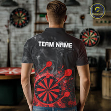 Load image into Gallery viewer, Red Dartboard Splatter Smoke Darts Shirt For Men Custom Grunge Darts Team Jersey Polo &amp; 1/4 Zip TDM6505