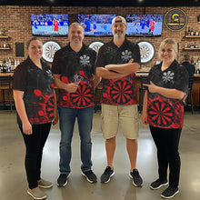 Load image into Gallery viewer, Red Dartboard Splatter Smoke Darts Shirt For Men Custom Grunge Darts Team Jersey Polo &amp; 1/4 Zip TDM6505