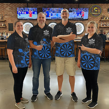 Load image into Gallery viewer, Blue Dartboard Splatter Smoke Darts Shirt For Men Custom Grunge Darts Team Jersey Polo &amp; 1/4 Zip TDM6506
