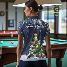 Load image into Gallery viewer, Funny Christmas Billiard Balls Pine Tree Pool Shirt For Women Custom Xmas Billiard Shirts Gifts TDM5215