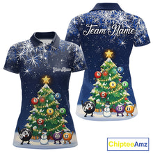 Load image into Gallery viewer, Funny Christmas Billiard Balls Pine Tree Pool Shirt For Women Custom Xmas Billiard Shirts Gifts TDM5215