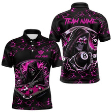 Load image into Gallery viewer, Pink Funny Death Skeleton 8 Ball Pool Men Billiard Shirts Custom Lightning Billiard Jerseys TDM3727