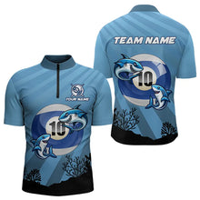 Load image into Gallery viewer, Personalized Shark 10 Ball Pool Blue Men Billiard Shirts Custom Funny Billiard Shirts Pool Jerseys TDM3427