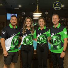Load image into Gallery viewer, Green 8 Ball Pool Billiard Shirt For Women Custom Glowing Billiard Team Jersey Polo &amp; 1/4 Zip TDM6342