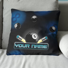 Load image into Gallery viewer, Custom Black Billiard Balls Cue 3D Printed Pillow, Billiard Throw Pillow TDM0743