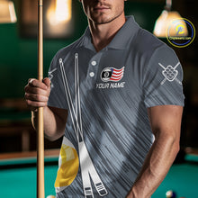 Load image into Gallery viewer, Personalized Billiard US Flag 9 Ball Pool Shirt For Men, Billiard Team Jersey Polo &amp; 1/4 Zip TDM5218