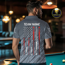 Load image into Gallery viewer, Personalized Billiard US Flag 9 Ball Pool Shirt For Men, Billiard Team Jersey Polo &amp; 1/4 Zip TDM5218