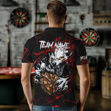 Load image into Gallery viewer, Personalized Wolf Lightning Darts Polo &amp; Quarter Zip Custom Dart Shirts For Men Darts Jerseys |Red TDM3443