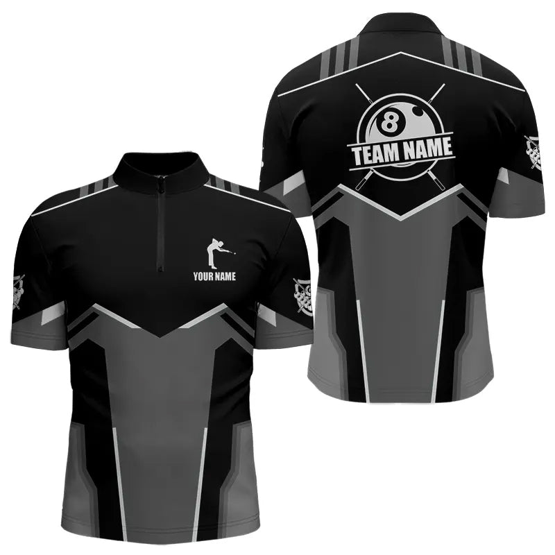 Billiard Jerseys For Men Custom Polo & Quarter-Zip Billiard Shirts, Team Pooler Short Sleeve |White TDM3742