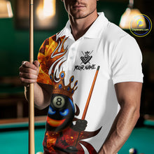 Load image into Gallery viewer, Personalized Orange Funny 8 Ball Crown Flame Billiard Shirt For Men Custom Pool Team Shirt TDM5237
