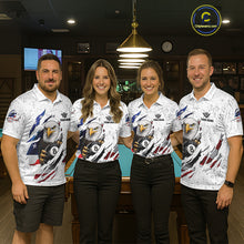 Load image into Gallery viewer, Custom Eagle 8 Ball Billiard Jersey For Men, Grunge American Flag Pool Team Shirt Polo &amp; 1/4 Zip TDM5957