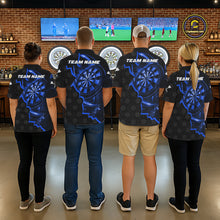 Load image into Gallery viewer, Blue Dartboard Ligthning Darts Shirt For Men Custom Darts Jersey Team Polo &amp; Quarter Zip TDM6110