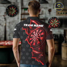 Load image into Gallery viewer, Red Dartboard Ligthning Darts Shirt For Men Custom Darts Jersey Team Polo &amp; Quarter Zip TDM6112