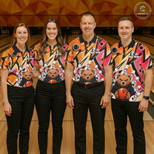 Load image into Gallery viewer, Personalized Funny Bear Graffiti Bowling Jersey For Men, Custom Bowling Team Shirts Polo &amp; 1/4 Zip TDM6548