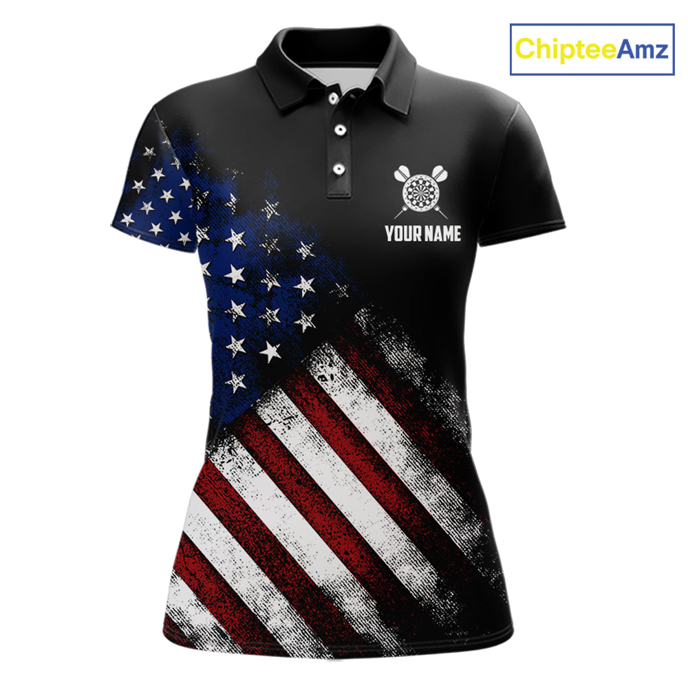 Patriotic American Flag Eagle Darts Shirt For Women Custom Darts Jersey Team Polo & 1/4 Zip TDM5759