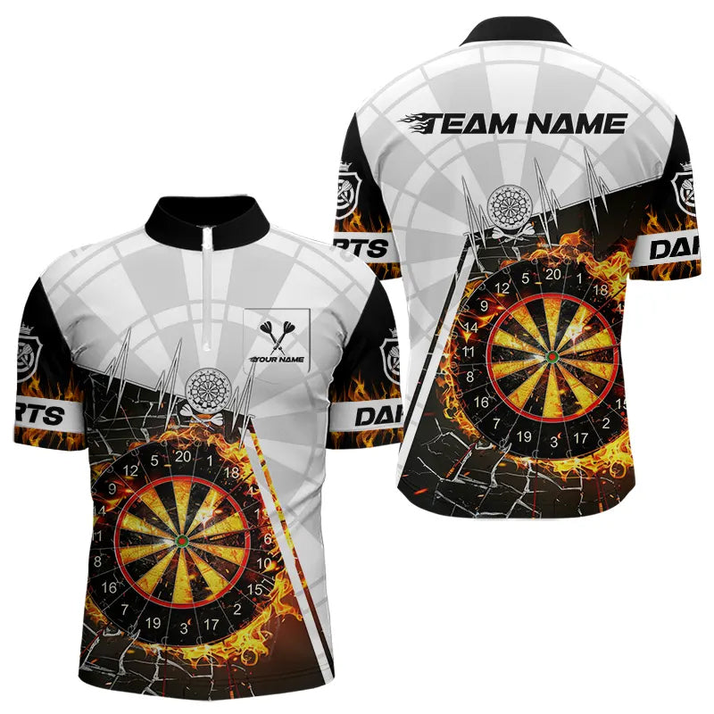 Personalized Dartboard Fire Break Glass Dart Shirts For Men Darts Jerseys TDM3607