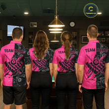 Load image into Gallery viewer, Custom Grunge Pink Black 8 Ball Pool Billiard Shirt For Women, Billiard Team Jersey Polo &amp; 1/4 Zip TDM5960