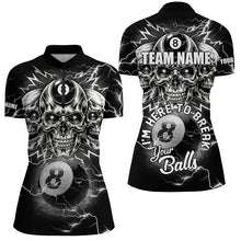 Load image into Gallery viewer, I'm Here To Break Your Balls Custom Billiard Shirts For Women, Funny Skull 8 Ball Billiard Jerseys TDM1858